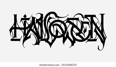 Halloween text vector with calligraffiti style