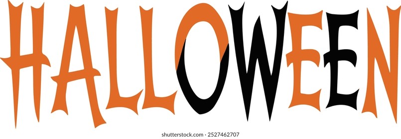 Halloween text vector style with white background
