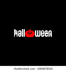 halloween text vector with variations of halloween elements