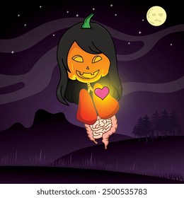 Fantasma tailandés de Halloween (Kra-Sue2) Cabeza de calabaza