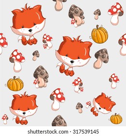 Halloween or Thanksgiving seamless pattern - every object grouped for easy use