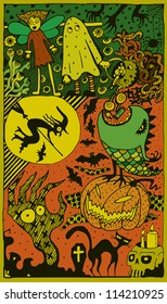 Halloween Thematic Comics (hand drawn vector)