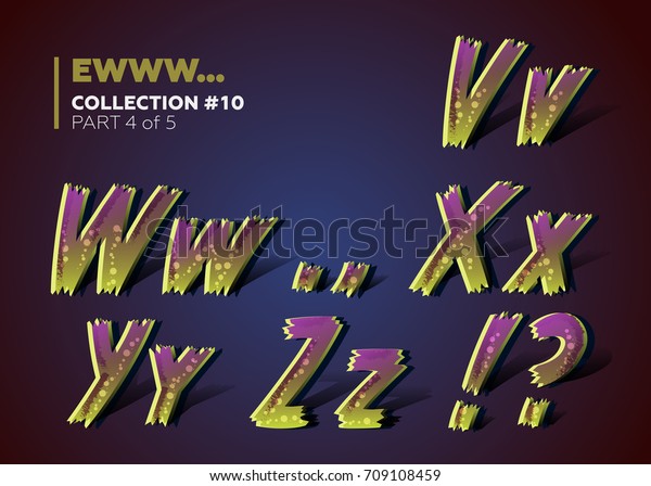 Halloween Theme 3d Colorful Typeset Zombie Stock Vector Royalty