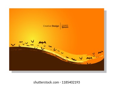 halloween theme background. bat's nest. paint design. abstract vector is suitable for templates, borders, decorations, web, banners, covers, landing pages and greeting cards.