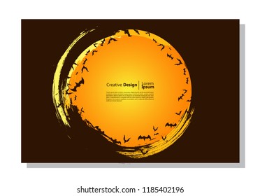 halloween theme background. bat's nest. paint design. abstract vector is suitable for templates, borders, decorations, web, banners, covers, landing pages and greeting cards.