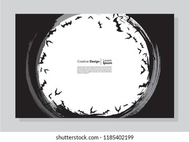 halloween theme background. bat's nest. paint design. abstract vector is suitable for templates, borders, decorations, web, banners, covers, landing pages and greeting cards.