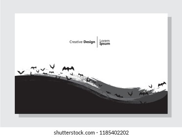 halloween theme background. bat's nest. paint design. abstract vector is suitable for templates, borders, decorations, web, banners, covers, landing pages and greeting cards.