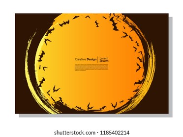 halloween theme background. bat's nest. paint design. abstract vector is suitable for templates, borders, decorations, web, banners, covers, landing pages and greeting cards.