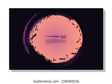 halloween theme background. bat's nest. paint design. abstract vector is suitable for templates, borders, decorations, web, banners, covers, landing pages and greeting cards.
