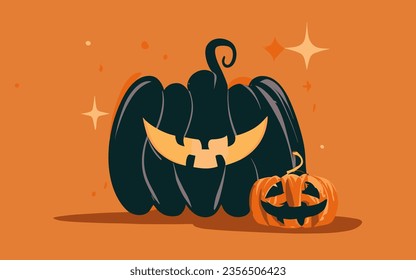 halloween theme background design, halloween pumpkin, vector and illustration