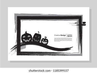 halloween theme background. pumpkin. paint design. abstract vector is suitable for templates, borders, decorations, web, banners, covers, landing pages and greeting cards.