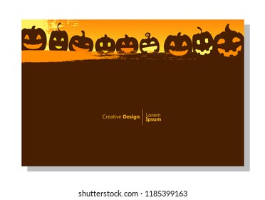 halloween theme background. pumpkin. paint design. abstract vector is suitable for templates, borders, decorations, web, banners, covers, landing pages and greeting cards.