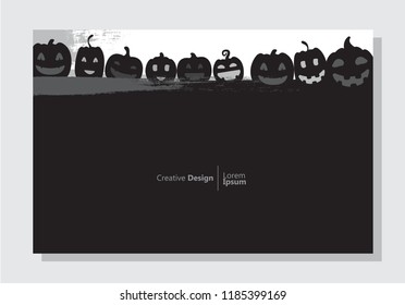 halloween theme background. pumpkin. paint design. abstract vector is suitable for templates, borders, decorations, web, banners, covers, landing pages and greeting cards.