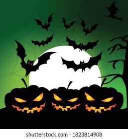 Fondo temático de Halloween con escenario espeluznante