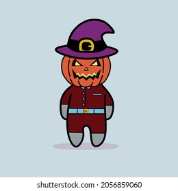 Halloween theme character logo template vector icon illustration.