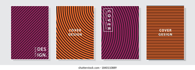 halloween theme cover template design with striped style set collection background vector