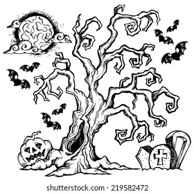 Halloween theme drawing 4 - eps10 vector illustration.