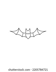  Halloween theme evil bat - funny monster vector. Halloween line art vector. Perfect for coloring book, textiles, icon, web, painting, children's books, t-shirt print.