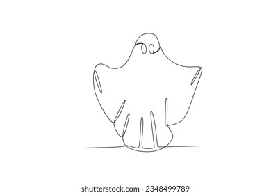 A Halloween theme ghost. Ghost one-line drawing
