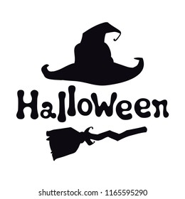 Halloween theme. Handdrawn lettering phrase. Design element for Halloween. Vector handwritten calligraphy quote