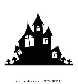 halloween theme horror house silhouette design, great for halloween theme, vector illustration design