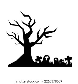 halloween theme horror tree silhouette design, good for halloween theme, vector illustration design