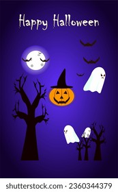halloween theme illustration vector purple background