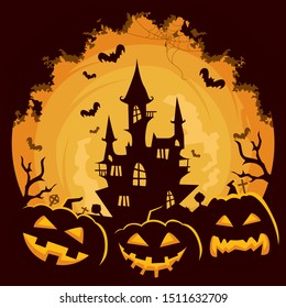 Halloween theme invitation card vector logo