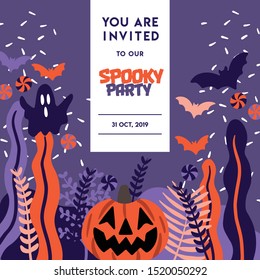   halloween theme modern and colorful design for your party, business or social media feeds