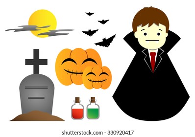 Halloween theme on flat design