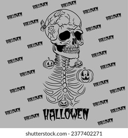 Halloween theme pattern design suitable for wallpaper, Halloween celebration banners 
