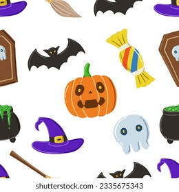 Halloween theme of pattern seamless background. 