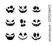 Halloween theme pumpkin face silhouette concept illustration