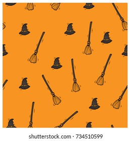 Halloween Theme Seamless Pattern for Printing Paper, Fabric, Background, or Wallpaper