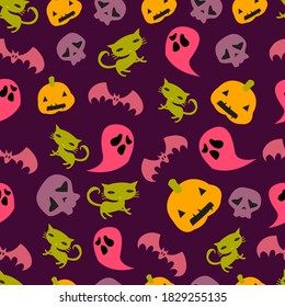 Halloween Theme Seamless Pattern This Pattern Stock Vector (Royalty ...