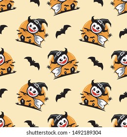Halloween Theme Seamless Pattern Vector
