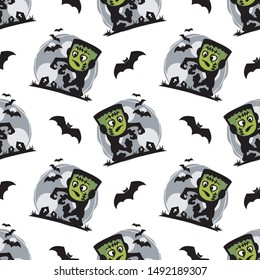 Halloween Theme Seamless Pattern Vector