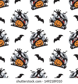 Halloween Theme Seamless Pattern Vector
