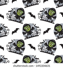 Halloween Theme Seamless Pattern Vector