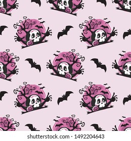Halloween Theme Seamless Pattern Vector