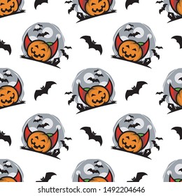 Halloween Theme Seamless Pattern Vector