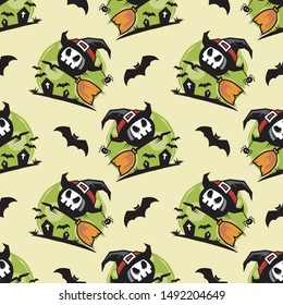 Halloween Theme Seamless Pattern Vector