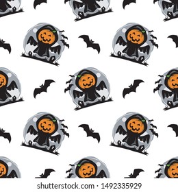 Halloween Theme Seamless Pattern Vector