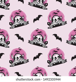 Halloween Theme Seamless Pattern Vector