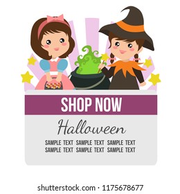 halloween theme with sorceress costume kids
