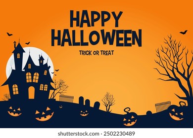 Halloween theme vector background illustration 