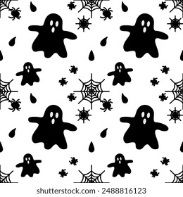 Halloween theme vector in black and white