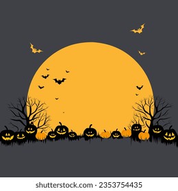 Halloween theme vector design with dark background