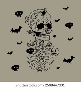 Halloween theme vector illustration design suitable for wallpaper, cover, symbol