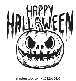 Halloween theme vector illustration using a pumpkin object